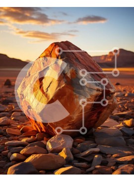 Intra Συλλεκτικό Ξύλινο Παζλ Plywood  4mm - Εκπληκτικό ερημικό τοπίο με μαγευτικά βουνά στο ηλιοβασίλεμα Σε Ξύλινο Κουτί - Διαστάσεις: 10x10 cm – 25 κομμάτια