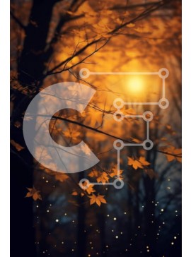 Intra Συλλεκτικό Ξύλινο Παζλ Plywood  4mm - Εκπληκτική εικόνα Φθινοπωρινού φυλλώματος με λαμπερό ήλιο Σε Ξύλινο Κουτί - Διαστάσεις Puzzle: 10x10 cm – 25 κομμάτια