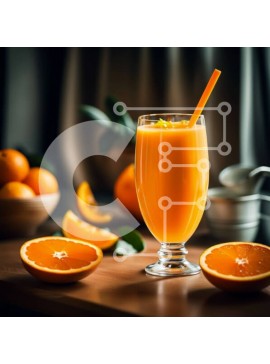 Σετ των 2 Intra Συλλεκτικό Ξύλινο Παζλ Plywood  4mm - Δροσιστικό ποτήρι χυμό πορτοκαλιού σε ξύλινο τραπέζι με φρέσκα πορτοκάλια Σε Ξύλινο Κουτί - Διαστάσεις: 10x10 cm – 25 κομμάτια