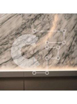 Σετ των 2 Intra Συλλεκτικό Ξύλινο Παζλ Plywood  4mm - Μαύρο και άσπρο παγωτό σε αφηρημένο μαρμάρινο τοίχο Σε Ξύλινο Κουτί - Διαστάσεις: 10x10 cm – 25 κομμάτια