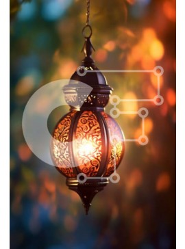 Intra Συλλεκτικό Ξύλινο Παζλ Plywood  4mm - Όμορφη εικόνα ενός κρεμασμένου φαναριού με περίπλοκα μοτίβα Σε Ξύλινο Κουτί - Διαστάσεις Puzzle: 10x10 cm – 25 κομμάτια