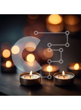 Intra Συλλεκτικό Ξύλινο Παζλ Plywood  4mm - Λαμπερά κεριά σε σκοτεινό φόντο Σε Ξύλινο Κουτί - Διαστάσεις Puzzle: 10x10 cm – 25 κομμάτια