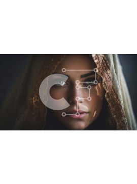 Intra Συλλεκτικό Ξύλινο Παζλ Plywood  4mm - Σοβαρή γυναίκα που φοράει πέπλο κοιτάζοντας απευθείας την κάμερα Σε Ξύλινο Κουτί - Διαστάσεις Puzzle: 10x10 cm – 25 κομμάτια