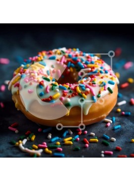 Σετ των 2 Intra Συλλεκτικό Ξύλινο Παζλ Plywood  4mm - Γευστική εικόνα: Γλασέ ντόνατ με ψεκασμούς σε σκοτεινή επιφάνεια Σε Ξύλινο Κουτί - Διαστάσεις: 10x10 cm – 25 κομμάτια