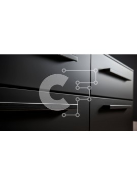 Intra Συλλεκτικό Ξύλινο Παζλ Plywood  4mm - Μαύρα ντουλάπια κουζίνας με μοντέρνα χερούλια Σε Ξύλινο Κουτί - Διαστάσεις Puzzle: 10x10 cm – 25 κομμάτια