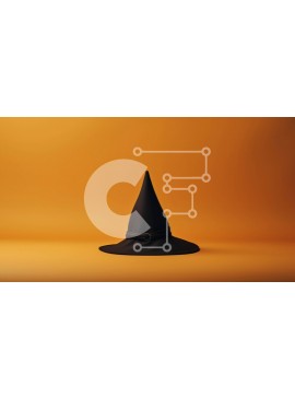 Intra Συλλεκτικό Ξύλινο Παζλ Plywood  4mm - Μαύρο καπέλο μάγισσας σε κίτρινο φόντο Σε Ξύλινο Κουτί - Διαστάσεις Puzzle: 10x10 cm – 25 κομμάτια