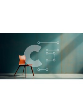 Intra Συλλεκτικό Ξύλινο Παζλ Plywood  4mm - Ξύλινη καρέκλα με κόκκινο κάθισμα και πλάτη σε κενό δωμάτιο Σε Ξύλινο Κουτί - Διαστάσεις Puzzle: 10x10 cm – 25 κομμάτια