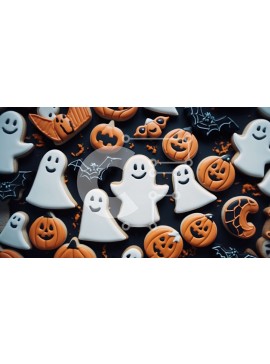 Intra Συλλεκτικό Ξύλινο Παζλ Plywood  4mm - Μπισκότα με θέμα το Halloween για στολίδια και δώρα Σε Ξύλινο Κουτί - Διαστάσεις Puzzle: 10x10 cm – 25 κομμάτια