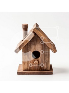 Intra Συλλεκτικό Ξύλινο Παζλ Plywood  4mm - Γοητευτικό Ξύλινο Πουλιά με Πέρκα και Φωλιά Εσωτερικά Σε Ξύλινο Κουτί - Διαστάσεις: 10x10 cm – 25 κομμάτια