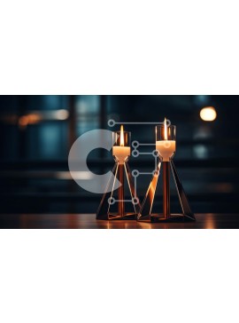 Intra Συλλεκτικό Ξύλινο Παζλ Plywood  4mm - Αναμμένα και άφωτα κεριά σε ένα σκοτεινό τραπέζι Σε Ξύλινο Κουτί - Διαστάσεις Puzzle: 10x10 cm – 25 κομμάτια