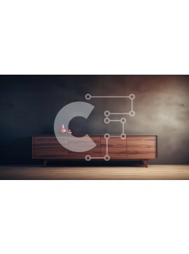 Intra Συλλεκτικό Ξύλινο Παζλ Plywood  4mm - Μοντέρνος ξύλινος μπουφές με σκούρο φινίρισμα Σε Ξύλινο Κουτί - Διαστάσεις Puzzle: 10x10 cm – 25 κομμάτια