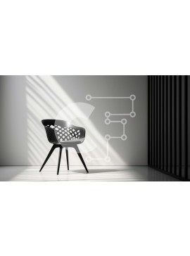 Intra Συλλεκτικό Ξύλινο Παζλ Plywood  4mm - Μαύρη καρέκλα σε ένα δωμάτιο με λευκούς τοίχους και ξύλινο πάτωμα Σε Ξύλινο Κουτί - Διαστάσεις Puzzle: 10x10 cm – 25 κομμάτια