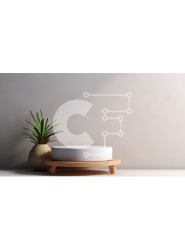 Intra Συλλεκτικό Ξύλινο Παζλ Plywood  4mm - Λευκό κεραμικό βάζο με φυτό σε γλάστρα σε ξύλινο σταντ Σε Ξύλινο Κουτί - Διαστάσεις Puzzle: 10x10 cm – 25 κομμάτια