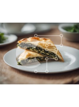 Σετ των 2 Intra Συλλεκτικό Ξύλινο Παζλ Plywood  4mm - Σπανακόπιτα με λαχανικά σε ένα πιάτο Σε Ξύλινο Κουτί - Διαστάσεις: 10x10 cm – 25 κομμάτια