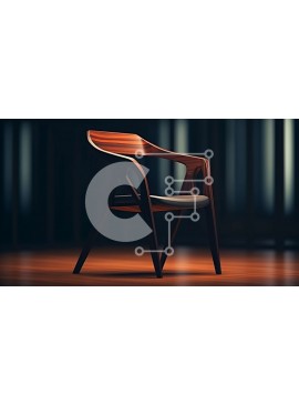 Intra Συλλεκτικό Ξύλινο Παζλ Plywood  4mm - Μοντέρνα Ξύλινη Καρέκλα με Μαύρο Δερμάτινο Κάθισμα και Πλάτη Σε Ξύλινο Κουτί - Διαστάσεις Puzzle: 10x10 cm – 25 κομμάτια