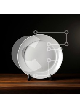 Σετ των 2 Intra Συλλεκτικό Ξύλινο Παζλ Plywood  4mm - Άδειο λευκό πιάτο σε ξύλινο τραπέζι Σε Ξύλινο Κουτί - Διαστάσεις: 10x10 cm – 25 κομμάτια