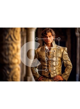 Intra Συλλεκτικό Ξύλινο Παζλ Plywood  4mm - Πορτρέτο ενός άνδρα με στολή αναγεννησιακού στιλ Σε Ξύλινο Κουτί - Διαστάσεις Puzzle: 10x10 cm – 25 κομμάτια