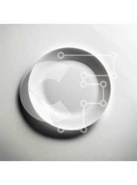 Σετ των 2 Intra Συλλεκτικό Ξύλινο Παζλ Plywood  4mm - Μινιμαλιστική εικόνα ενός άδειου λευκού πιάτου σε μια γκρίζα επιφάνεια Σε Ξύλινο Κουτί - Διαστάσεις: 10x10 cm – 25 κομμάτια