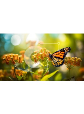 Intra Συλλεκτικό Ξύλινο Παζλ Plywood  4mm - Πεταλούδα Monarch στο πορτοκαλί λουλούδι Σε Ξύλινο Κουτί - Διαστάσεις: 10x10 cm – 25 κομμάτια