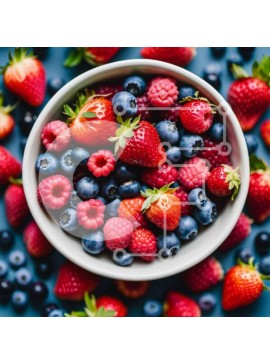 Σετ των 2 Intra Συλλεκτικό Ξύλινο Παζλ Plywood  4mm - Νόστιμο μπολ με φρέσκες φράουλες και βατόμουρα Σε Ξύλινο Κουτί - Διαστάσεις: 10x10 cm – 25 κομμάτια