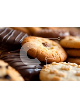 Σετ των 2 Intra Συλλεκτικό Ξύλινο Παζλ Plywood  4mm - Νόστιμο πιάτο με τσιπς σοκολάτας και μπισκότα ξηρών καρπών Σε Ξύλινο Κουτί - Διαστάσεις: 10x10 cm – 25 κομμάτια