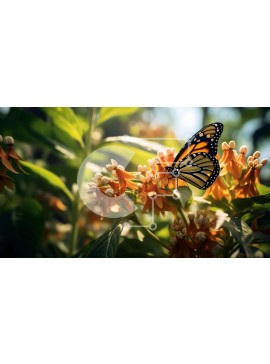 Intra Συλλεκτικό Ξύλινο Παζλ Plywood  4mm - Πεταλούδα Monarch στο πορτοκαλί λουλούδι στο φως του ήλιου Σε Ξύλινο Κουτί - Διαστάσεις: 10x10 cm – 25 κομμάτια