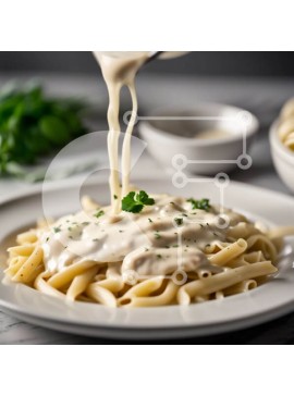 Σετ των 2 Intra Συλλεκτικό Ξύλινο Παζλ Plywood  4mm - Νόστιμο πιάτο ζυμαρικών με κρεμώδη σάλτσα και φρέσκο ​​μαϊντανό Σε Ξύλινο Κουτί - Διαστάσεις: 10x10 cm – 25 κομμάτια