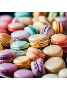 Σετ των 2 Intra Συλλεκτικό Ξύλινο Παζλ Plywood  4mm - Νόστιμα και ζωντανά μακαρόν σε ένα πιάτο Σε Ξύλινο Κουτί - Διαστάσεις: 10x10 cm – 25 κομμάτια