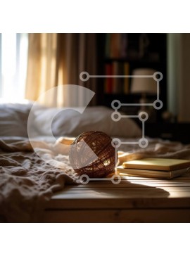 Intra Συλλεκτικό Ξύλινο Παζλ Plywood  4mm - Άνετο και φιλόξενο υπνοδωμάτιο με μπάλα νήματος στο κρεβάτι Σε Ξύλινο Κουτί - Διαστάσεις Puzzle: 10x10 cm – 25 κομμάτια