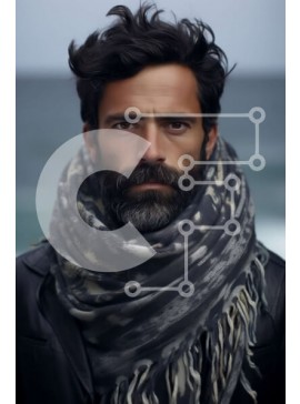 Intra Συλλεκτικό Ξύλινο Παζλ Plywood  4mm - Έντονο πορτρέτο ενός άνδρα με μαύρο δερμάτινο μπουφάν Σε Ξύλινο Κουτί - Διαστάσεις Puzzle: 10x10 cm – 25 κομμάτια