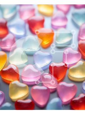 Σετ των 2 Intra Συλλεκτικό Ξύλινο Παζλ Plywood  4mm - Πολύχρωμη διάταξη καραμέλας σε σχήμα καρδιάς Σε Ξύλινο Κουτί - Διαστάσεις: 10x10 cm – 25 κομμάτια