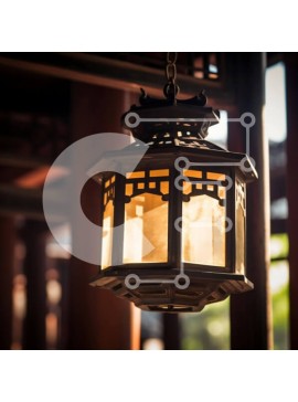 Intra Συλλεκτικό Ξύλινο Παζλ Plywood  4mm - Vintage φανάρι που κρέμεται σε ένα δωμάτιο Σε Ξύλινο Κουτί - Διαστάσεις Puzzle: 10x10 cm – 25 κομμάτια