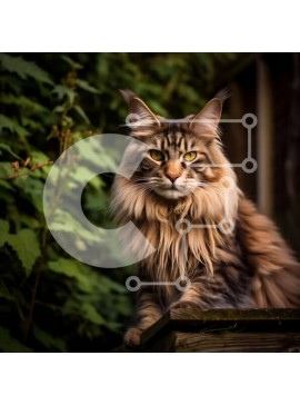 Intra Συλλεκτικό Ξύλινο Παζλ Plywood  4mm - Όμορφη εικόνα μιας γάτας σε ένα δάσος Σε Ξύλινο Κουτί - Διαστάσεις: 10x10 cm – 25 κομμάτια