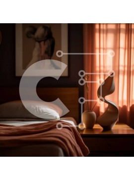 Intra Συλλεκτικό Ξύλινο Παζλ Plywood  4mm - Άνετο και άνετο υπνοδωμάτιο με κρεβάτι και κομοδίνο Σε Ξύλινο Κουτί - Διαστάσεις Puzzle: 10x10 cm – 25 κομμάτια