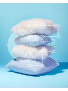 Intra Συλλεκτικό Ξύλινο Παζλ Plywood  4mm - Άνετα λευκά μαξιλάρια σε μπλε φόντο Σε Ξύλινο Κουτί - Διαστάσεις Puzzle: 10x10 cm – 25 κομμάτια