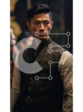 Intra Συλλεκτικό Ξύλινο Παζλ Plywood  4mm - Επαγγελματική εικόνα του άνδρα με μαύρο κοστούμι και λευκό πουκάμισο Σε Ξύλινο Κουτί - Διαστάσεις Puzzle: 10x10 cm – 25 κομμάτια