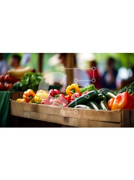 Σετ των 2 Intra Συλλεκτικό Ξύλινο Παζλ Plywood  4mm - Εμφάνιση φρέσκων λαχανικών στην υπαίθρια αγορά Σε Ξύλινο Κουτί - Διαστάσεις: 10x10 cm – 25 κομμάτια