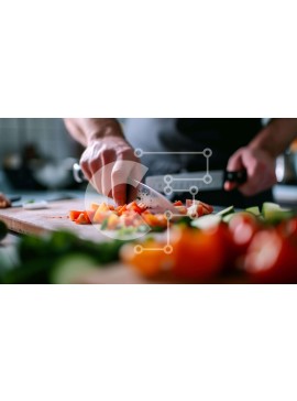 Σετ των 2 Intra Συλλεκτικό Ξύλινο Παζλ Plywood  4mm - Πρόσωπο που κόβει λαχανικά στην κουζίνα Σε Ξύλινο Κουτί - Διαστάσεις: 10x10 cm – 25 κομμάτια