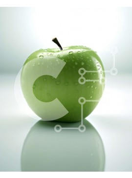 Σετ των 2 Intra Συλλεκτικό Ξύλινο Παζλ Plywood  4mm - Φρέσκο ​​και ζουμερό πράσινο μήλο με σταγονίδια νερού Σε Ξύλινο Κουτί - Διαστάσεις: 10x10 cm – 25 κομμάτια