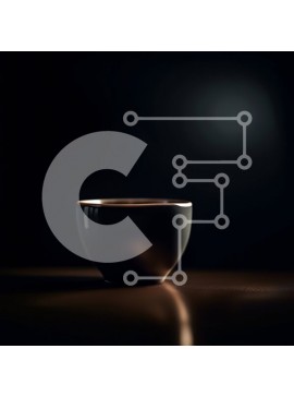 Σετ των 2 Intra Συλλεκτικό Ξύλινο Παζλ Plywood  4mm - Μινιμαλιστικό μαύρο φλιτζάνι καφέ σε σκοτεινό τραπέζι Σε Ξύλινο Κουτί - Διαστάσεις: 10x10 cm – 25 κομμάτια