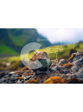 Intra Συλλεκτικό Ξύλινο Παζλ Plywood  4mm - Όμορφο τοπίο του βράχου στο βρώμικο βράχο στα βουνά Σε Ξύλινο Κουτί - Διαστάσεις: 10x10 cm – 25 κομμάτια