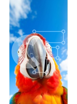 Σετ των 2 Intra Συλλεκτικό Ξύλινο Παζλ Plywood  4mm - Ζωηρόχρωμος παπαγάλος που κοιτάζει την κάμερα Σε Ξύλινο Κουτί - Διαστάσεις: 10x10 cm – 25 κομμάτια