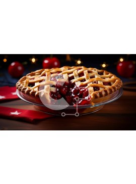 Σετ των 2 Intra Συλλεκτικό Ξύλινο Παζλ Plywood  4mm - Cranberry Pie με Χριστουγεννιάτικα Φωτάκια Σε Ξύλινο Κουτί - Διαστάσεις: 10x10 cm – 25 κομμάτια