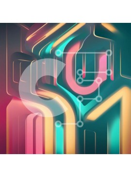 Intra Συλλεκτικό Ξύλινο Παζλ Plywood  4mm - Φουτουριστικό αστικό τοπίο με φώτα νέον Σε Ξύλινο Κουτί - Διαστάσεις Puzzle: 10x10 cm – 25 κομμάτια