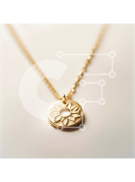 Σετ των 2 Intra Συλλεκτικό Ξύλινο Παζλ Plywood  4mm - Κομψό χρυσό κολιέ με σχέδιο που συμπλέκεται κύκλο Σε Ξύλινο Κουτί - Διαστάσεις: 10x10 cm – 25 κομμάτια