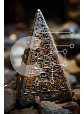 Intra Συλλεκτικό Ξύλινο Παζλ Plywood  4mm - Περίπλοκα ιερογλυφικά σε μια αρχαία αιγυπτιακή πυραμίδα Σε Ξύλινο Κουτί - Διαστάσεις Puzzle: 10x10 cm – 25 κομμάτια