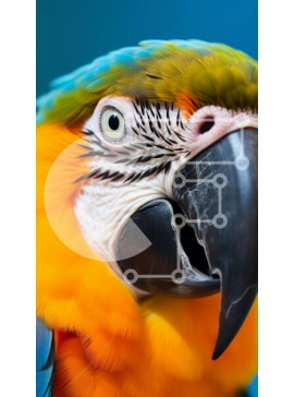 Σετ των 2 Intra Συλλεκτικό Ξύλινο Παζλ Plywood  4mm - Πολύχρωμος παπαγάλος που στέκεται με το κεφάλι γερμένο Σε Ξύλινο Κουτί - Διαστάσεις: 10x10 cm – 25 κομμάτια