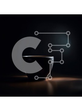 Σετ των 2 Intra Συλλεκτικό Ξύλινο Παζλ Plywood  4mm - Μινιμαλιστική εικόνα ενός μαύρου φλιτζάνι καφέ σε ένα σκοτεινό τραπέζι Σε Ξύλινο Κουτί - Διαστάσεις: 10x10 cm – 25 κομμάτια