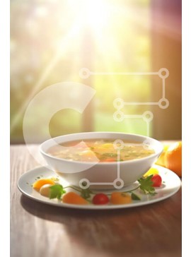 Σετ των 2 Intra Συλλεκτικό Ξύλινο Παζλ Plywood  4mm - Νόστιμη σούπα λαχανικών σε ηλιόλουστο περιβάλλον Σε Ξύλινο Κουτί - Διαστάσεις: 10x10 cm – 25 κομμάτια