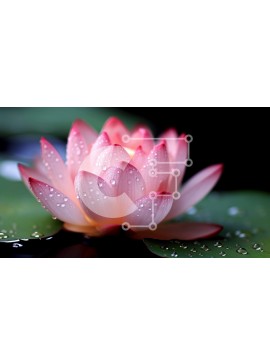 Intra Συλλεκτικό Ξύλινο Παζλ Plywood  4mm - Εκπληκτική εικόνα του ροζ λουλουδιού λωτού με σταγονίδια νερού στο σκοτεινό νερό Σε Ξύλινο Κουτί - Διαστάσεις: 10x10 cm – 25 κομμάτια